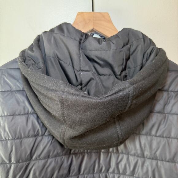 Levi's Men's Faux Leather Sleeves Full Zip Hooded Jacket Black Size Large - Picture 10 of 10